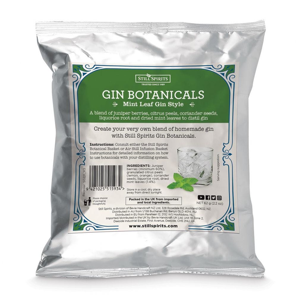 Still Spirits Gin Botanicals Mint Leaf Gin