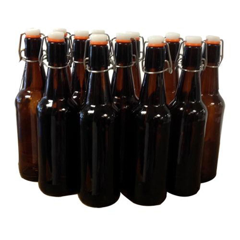Amber Flip Top Bottle 500ml - Case 12